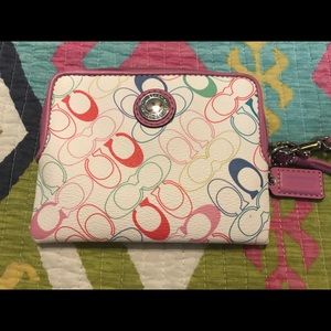Pastel Coach coin wristlet